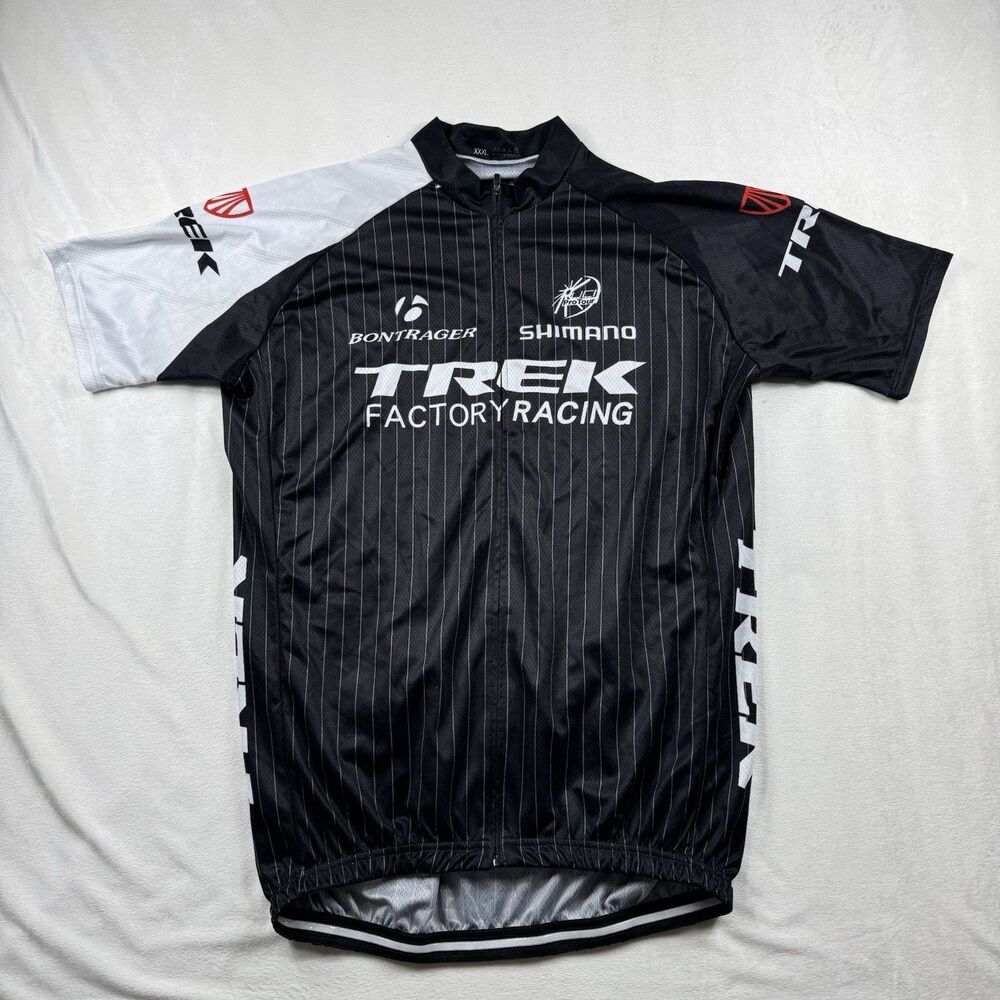Trek Factory Racing Short Sleeve Men Cycling Jersey Size 3XL Black Sport Stretch